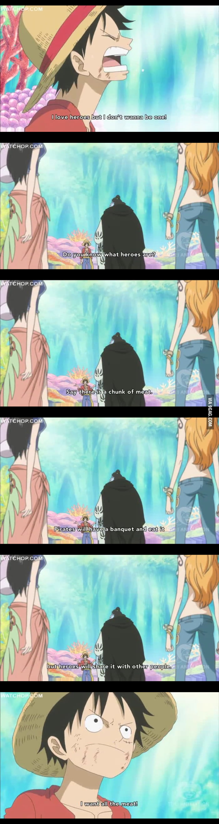 Why luffy doesn't want to be a hero - 9GAG - Luffy Doesn't Want To Be A Hero