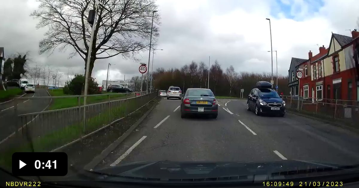 Idiot entering a roundabout at speed... - 9GAG