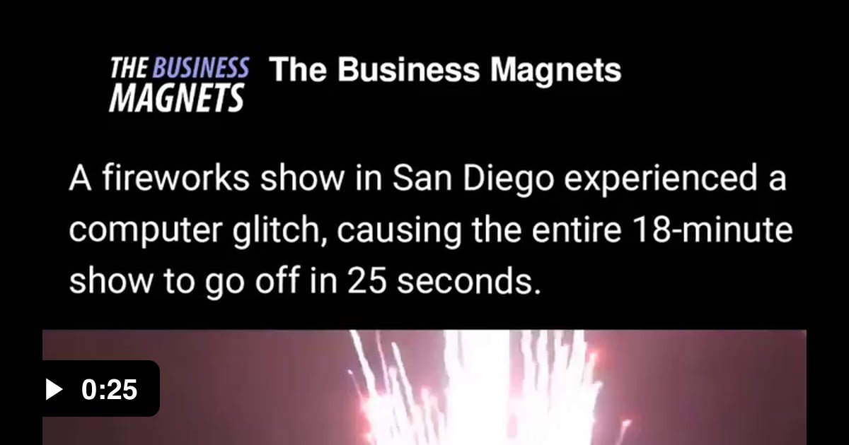 A fireworks show in San Diego experienced a computer glitch causing the
