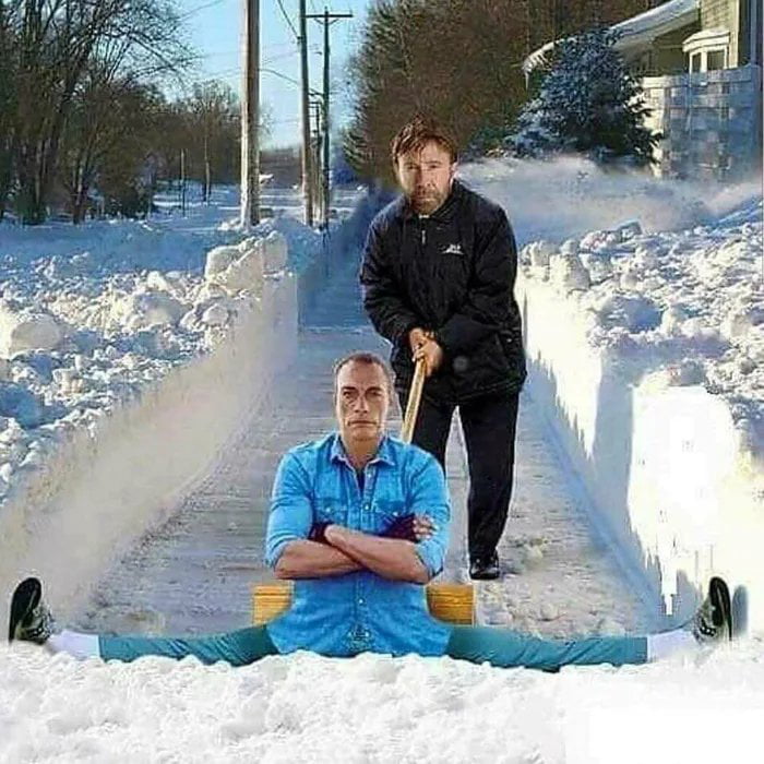 When Chuck Norris Clears The Path Winter Does The Splits 9GAG