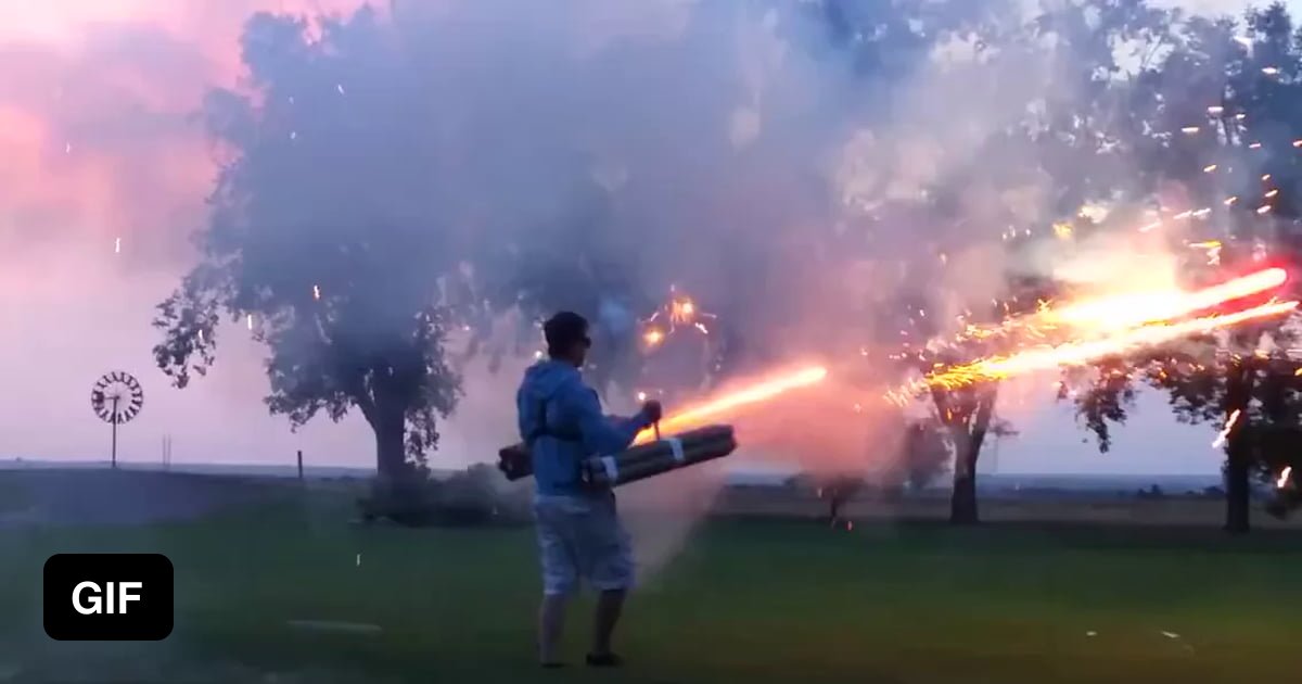 Firework machine gun! 9GAG