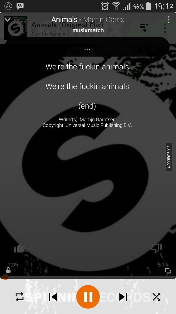 The Entire Lyrics Of Animals By Martin Garrix 9gag