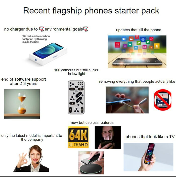Recent flagship phones starter pack - 9GAG