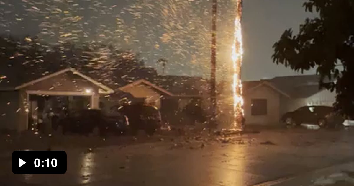 Palm Tree On Fire After A Lightning Strike During A Monsoon In Scottsdale Az 9gag 