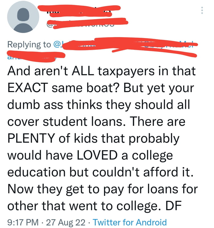 "If we help those who can't afford college, those who can't afford