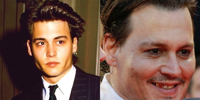 That's why I hate birthdays.. Johnny Depp then and now - 9GAG