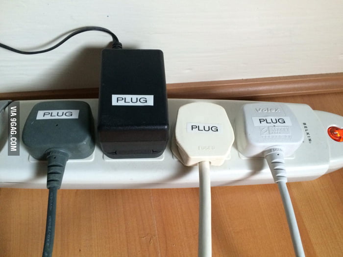 So my wife asked me to label the plugs... - 9GAG