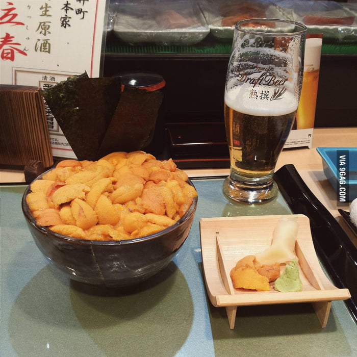 Uni Donburi, Sea Urchin Rice Bowl. Tsukiji, Tokyo. 9GAG