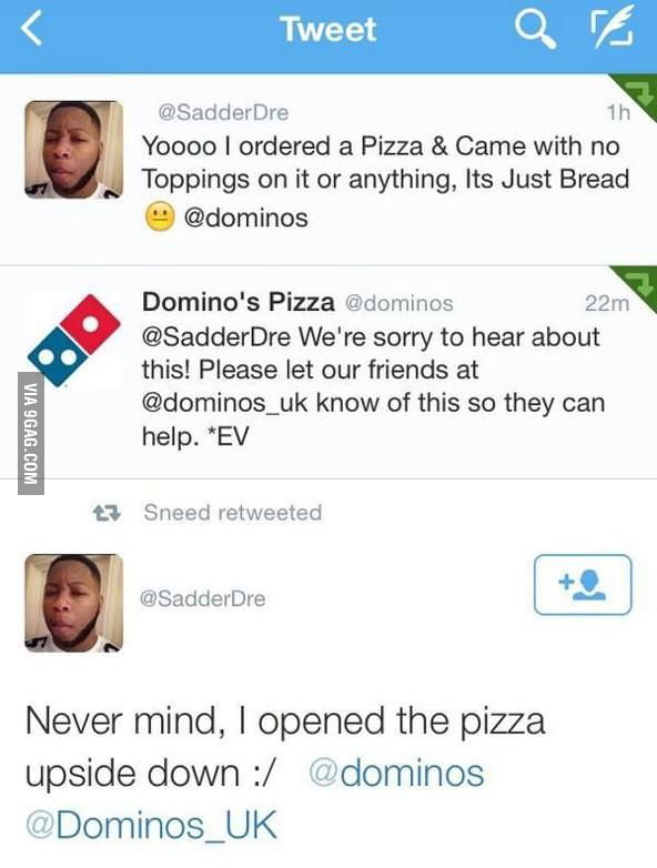 Upside down pizza - 9GAG