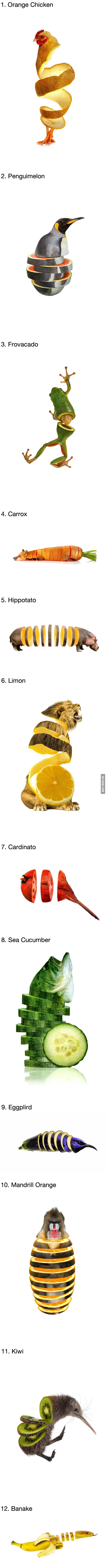 12 Strange Animals Photoshopped as Fruits and Vegetables