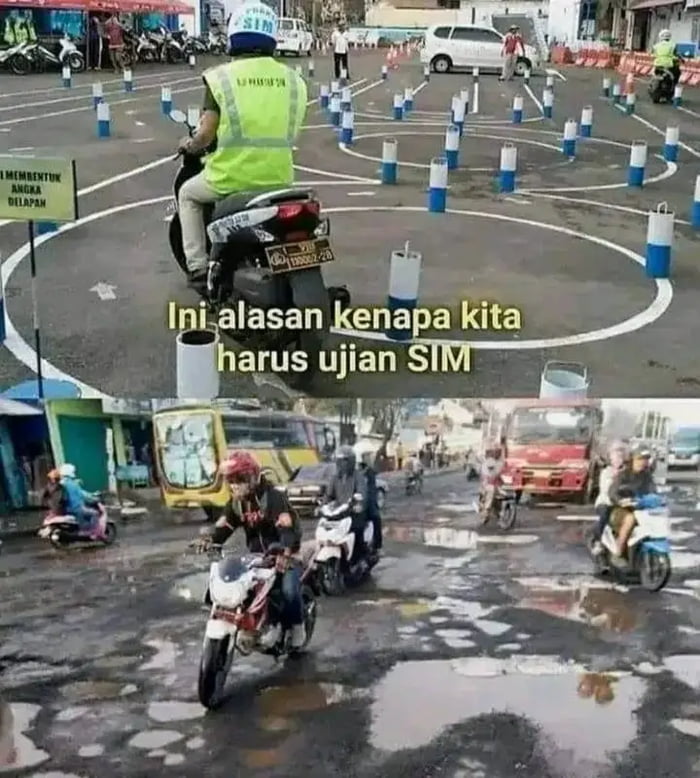 Hujan untuk menyelamatkan motornya - 9GAG