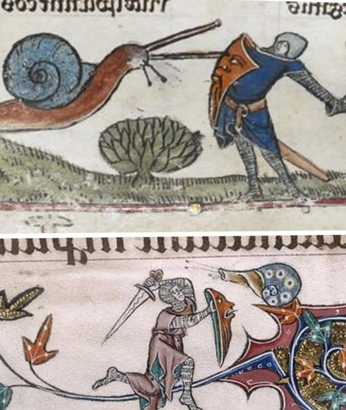 Some dude running from the snail since medieval - 9GAG