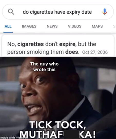 does cigarettes expire meme Damn  (iatemuggles / tw) laughing wolf Memes & GIFs