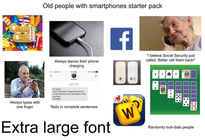 Old people with smartphones starter pack - 9GAG