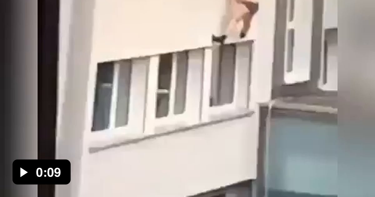 Trying to escape by hanging out from a window - 9GAG