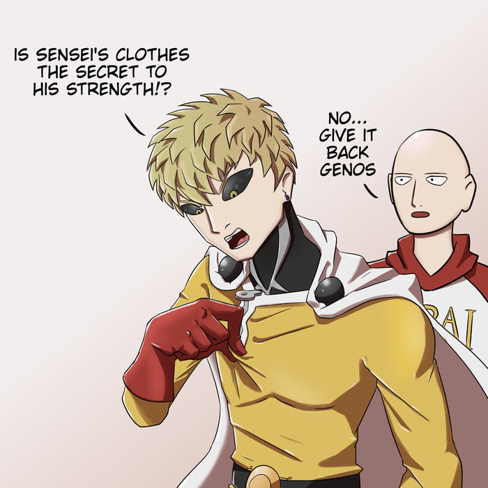 Saitama and Genos with a Jojo pose - 9GAG