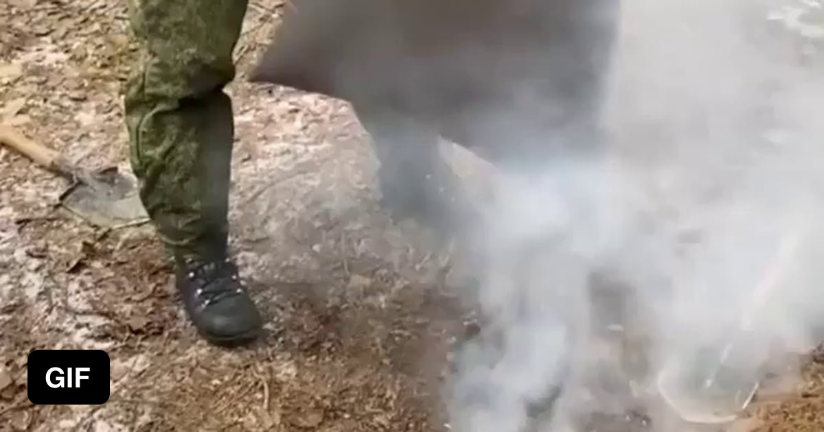 Getting a fire going by blowing air from below - 9GAG