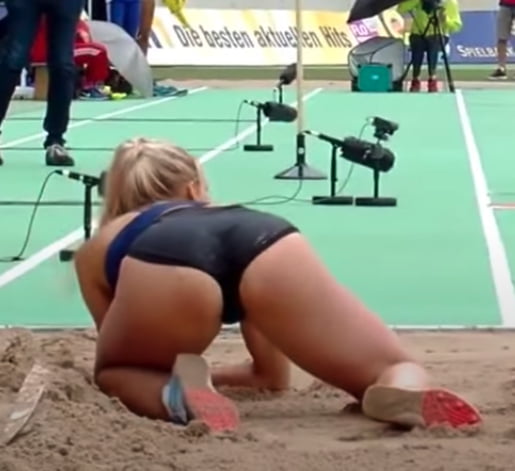 Volleyball girl bent over