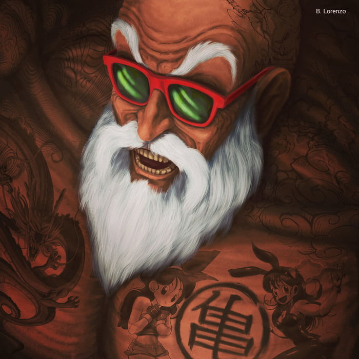 Tattoed Master Roshi I made today! He took me 7 hours and 15 min.. i ...