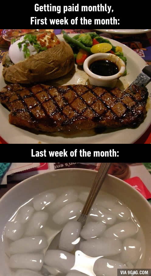 You know how poor you are when you have ice water for dinner - 9GAG