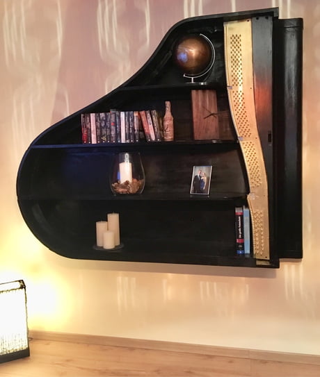 Piano Bookshelf I Made Last Year 9gag