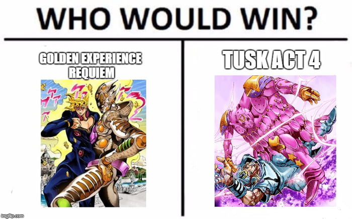 Gold Experience Requiem VS Tusk Act 4 