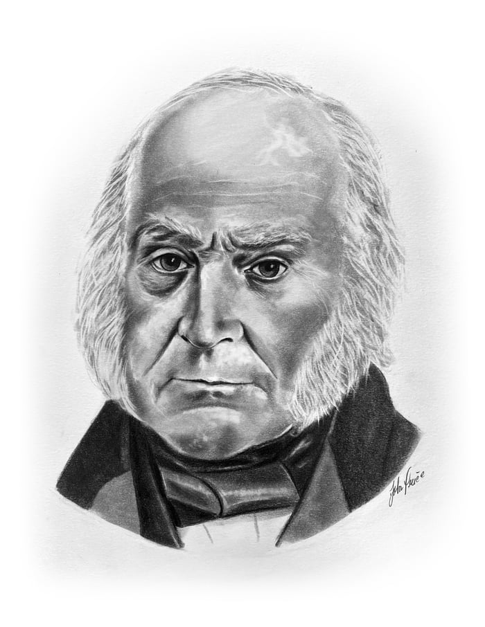 Pencil Portrait of President John Quincy Adams I drew - 9GAG