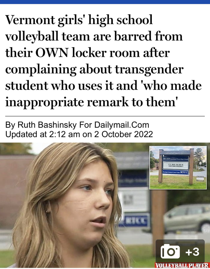 Members of Randolph High School volleyball team have to change in