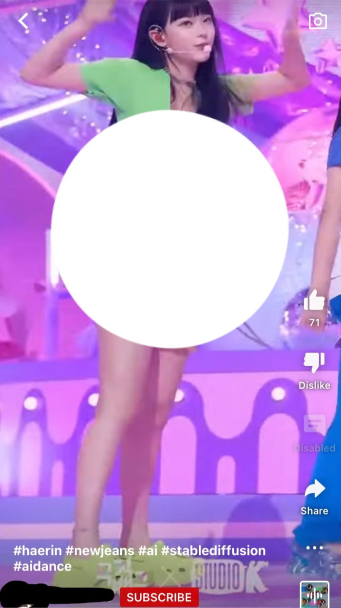 Scrolling through kpop fancams to stumble upon a fancam of haerin from