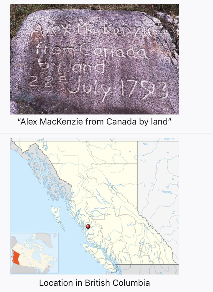 The Spot Where Sir Alexander Mackenzie Reached The Pacific After ...