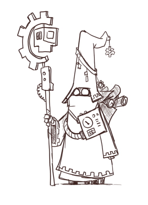 Quick sketch of a young tech-priest - 9GAG