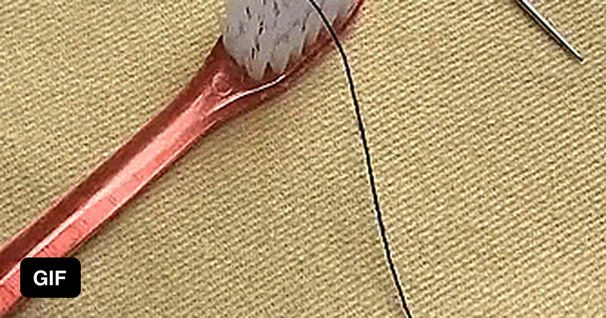 Threading a needle with a toothbrush 9GAG