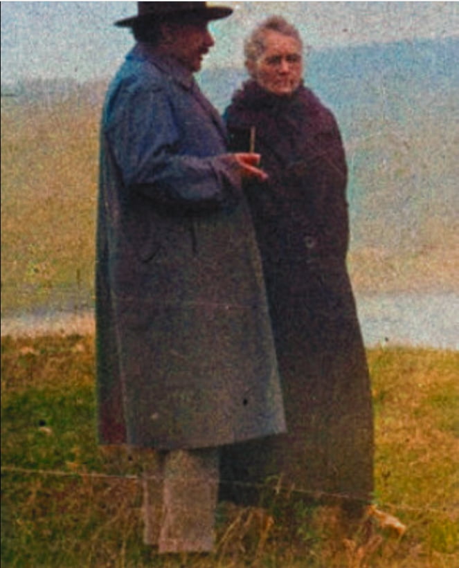 Albert Einstein And Marie Curie Together (Colorized). 3 Nobels Prizes ...