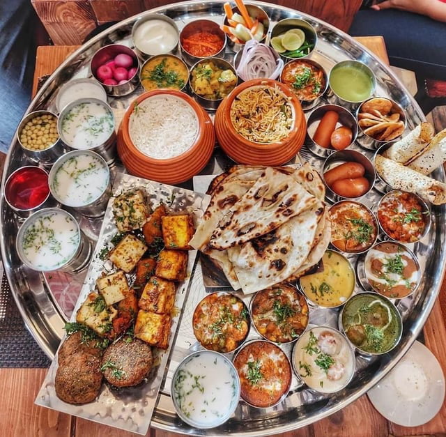 This is the bahubali thali, weighing 8kgs. Anybody who can finish it in ...