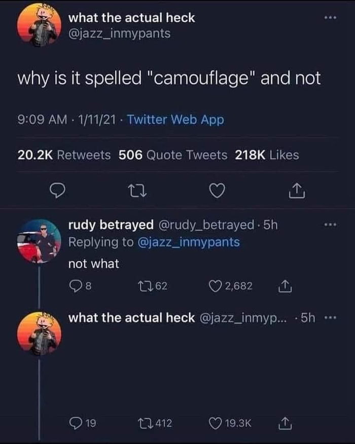 Why Is It Spelled Camouflage 9GAG