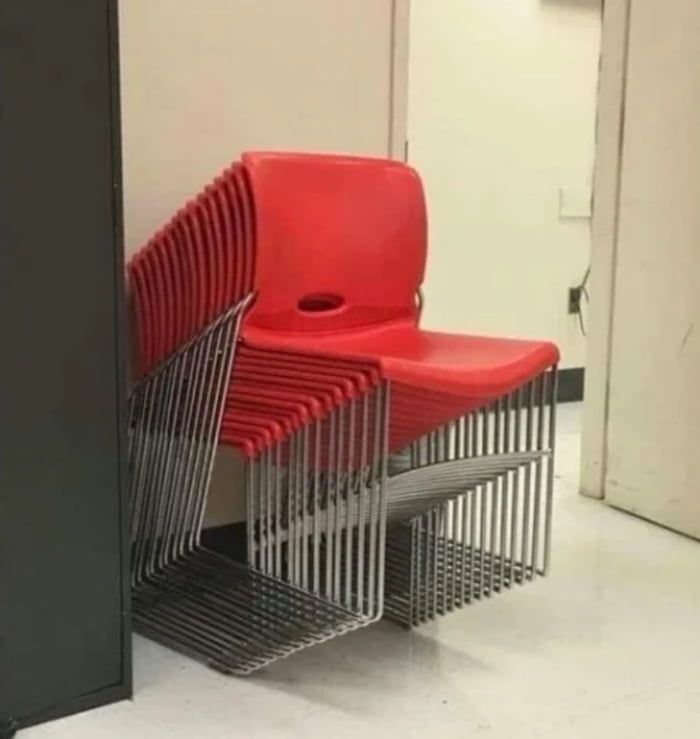Satisfying Chair stacking Picture 9GAG