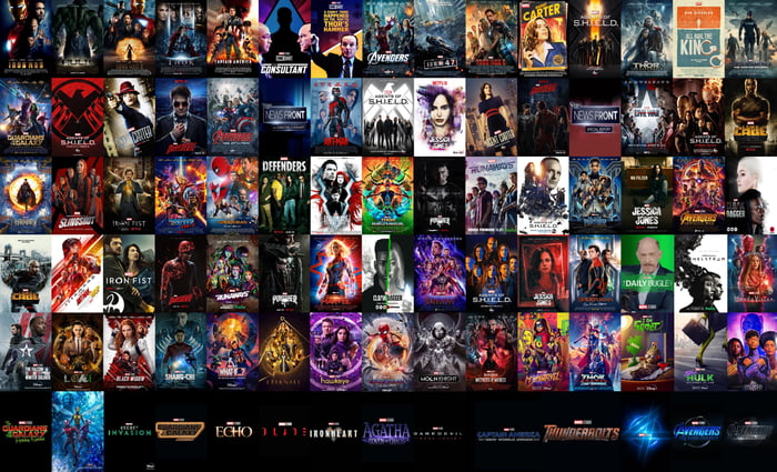 All Marvel/MCU Movie and Tv Show/Series Posters in Order. (From Phase 1 ...