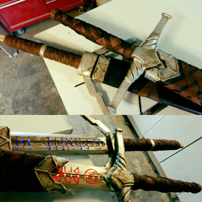 Witcher sword with glowing Runes. - 9GAG