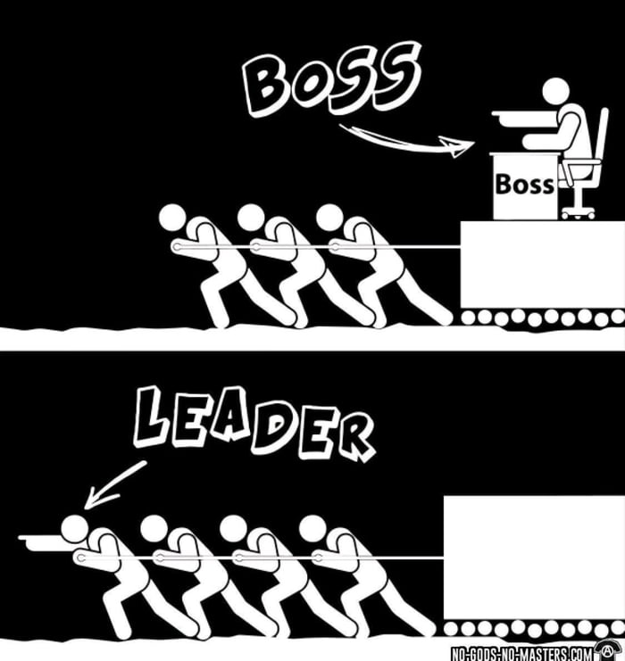 Difference between a Boss and a Leader - Funny.