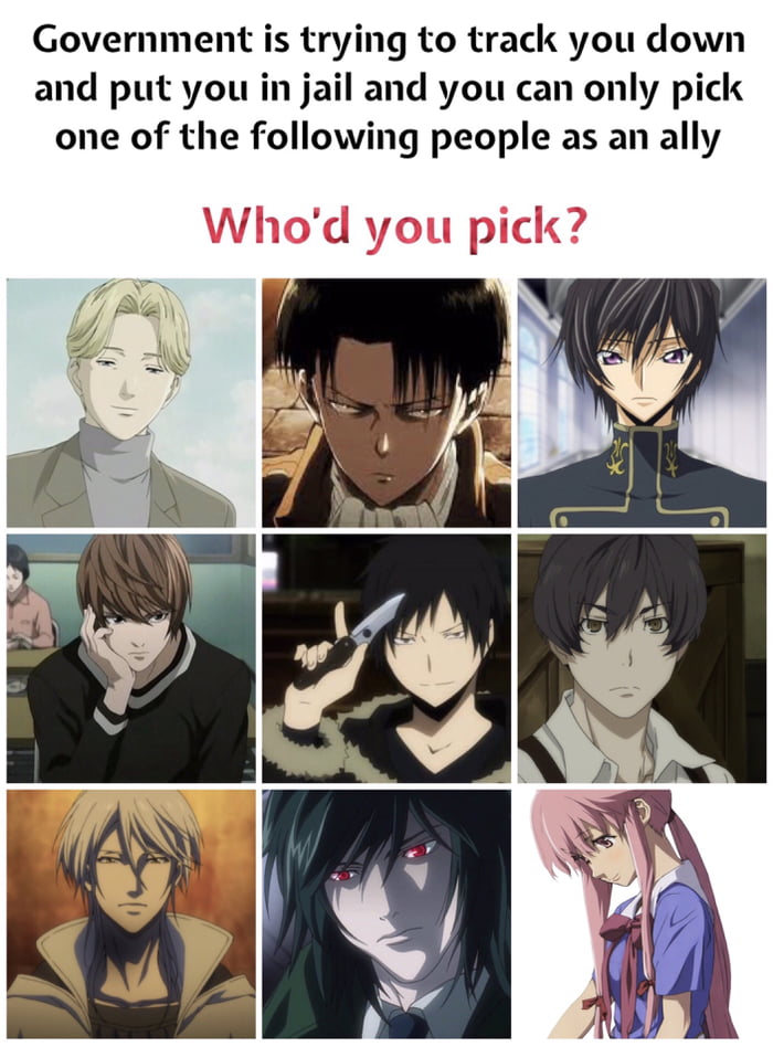 I can’t decide between lelouch and Johan! But I guess lelouch’s power ...