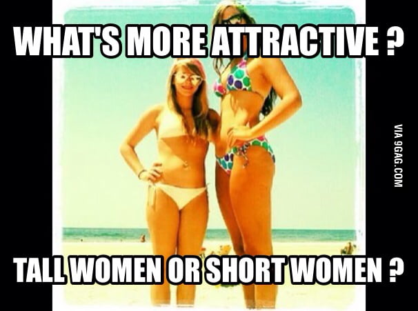Redheads, blondes,small boobs,big boobs, What about Height ? - 9GAG