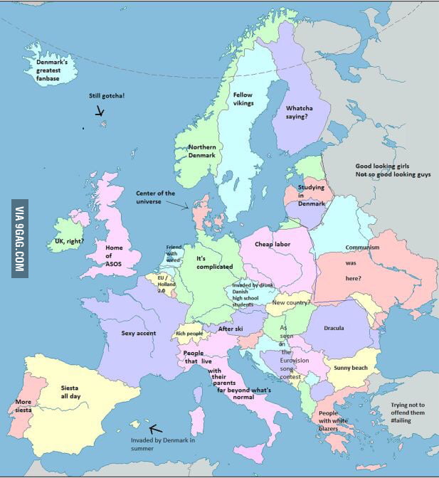 Europe seen from Denmark - 9GAG