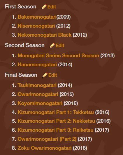 There Has Been Quite A Confusion On How To Properly Watch Monogatari Series For The First Time In This Section So Here You Go 9gag