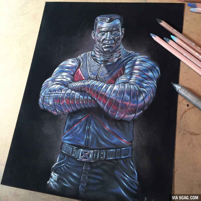 Here is my Colossus drawing with pastel pencils. What does everyone ...