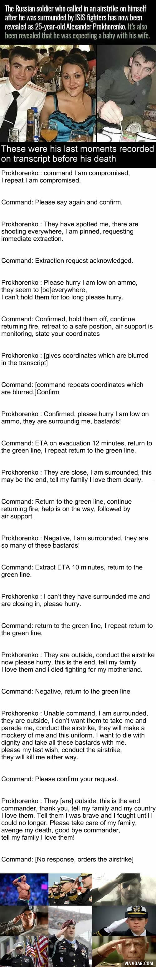 Alexander Prokhorenko, a true hero...