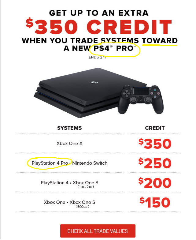 ps4 pro 2tb gamestop