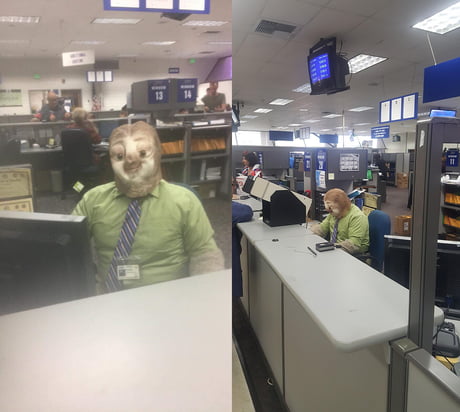 This Dmv Employee Dressed Up As A Sloth To Work 9gag