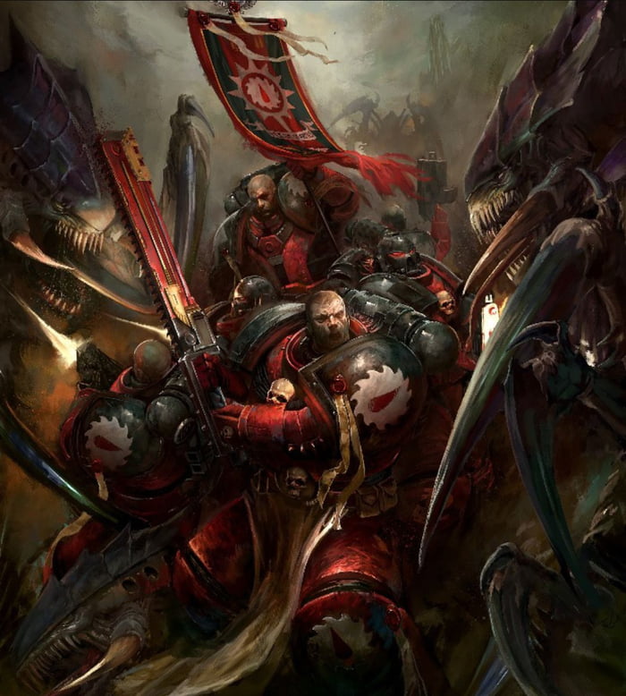 Time for another Warhammer 40k phone wallpaper. Today is the Flesh Tearers  - 9GAG