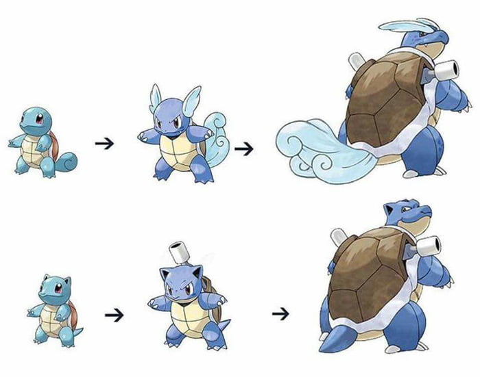 If Squirtle's evolutions looked alike - Movie & TV.