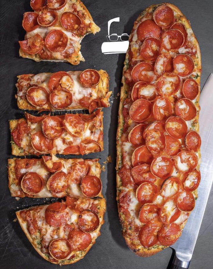 Garlic French Bread Pepperoni Pizza by Sam the Cooking Guy (image from